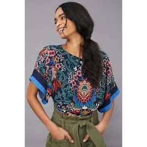 Anthropologie NWOT Vienna‎ Kimono Blouse Floral Womens XS